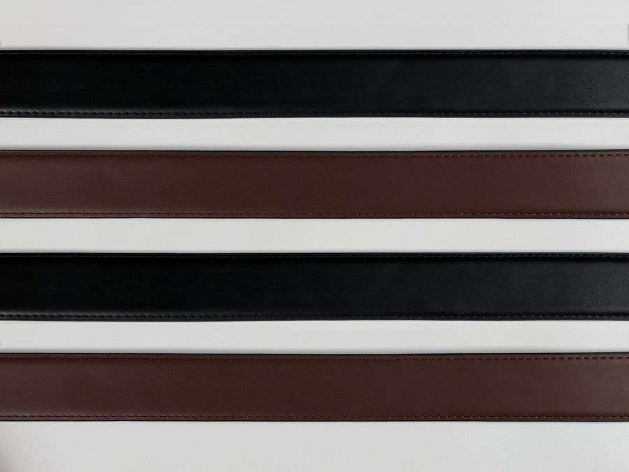 Reversible leather strap, black and brown